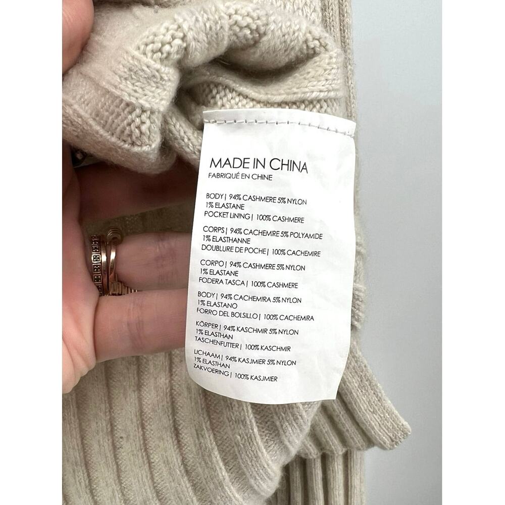 Club Monaco Cashmere Blend Sweater Women's Size S Cream Pockets Ribbed - Picture 6 of 10